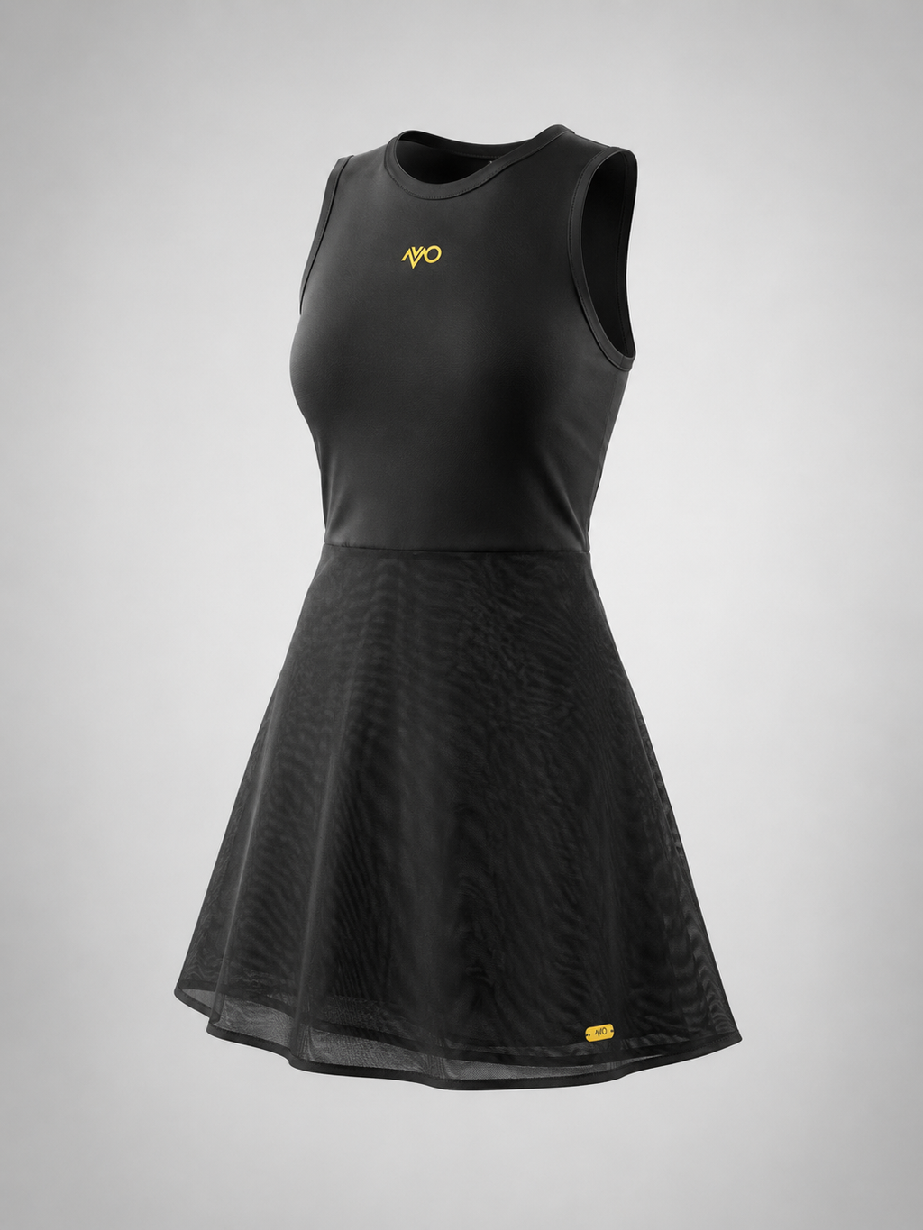 Motion Mesh Dress Black