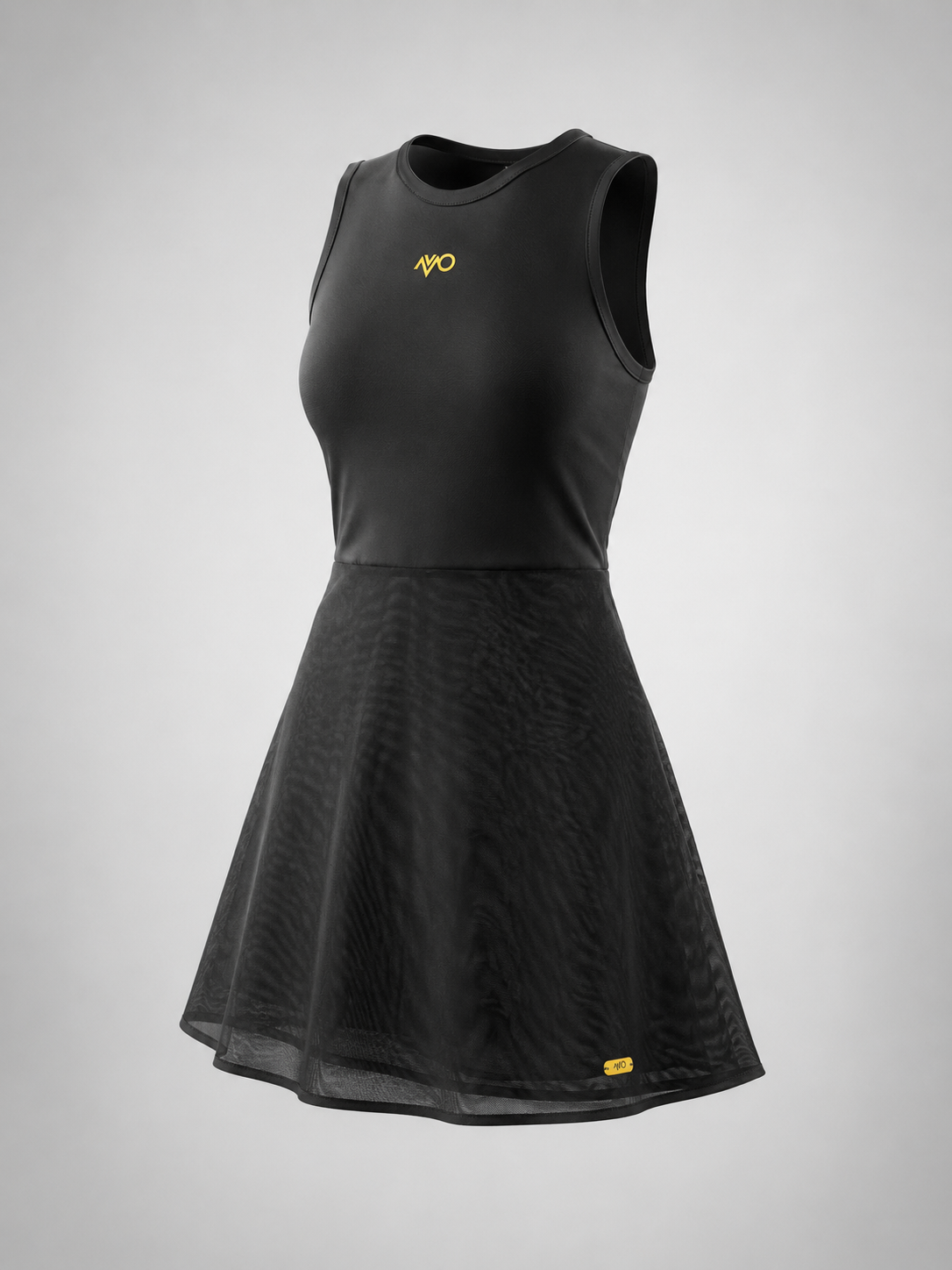 Motion Mesh Dress Black